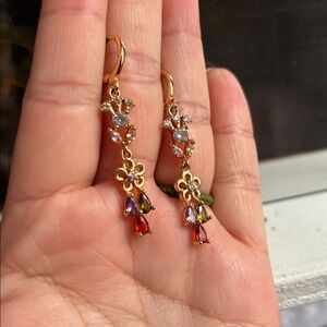 Gold Multicolor Dangle Earrings